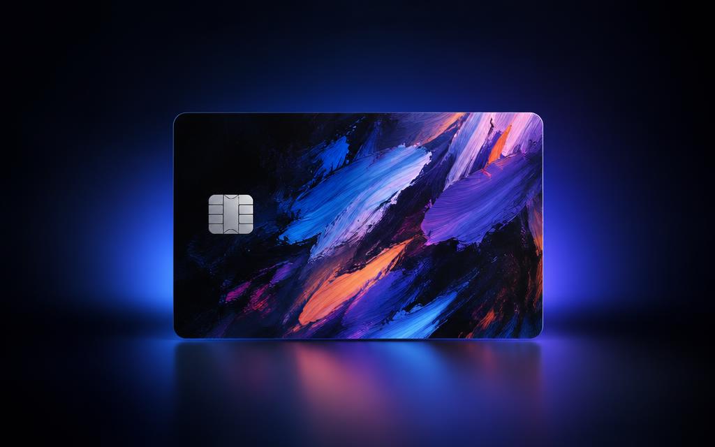 Wallet card with a custom artistic design