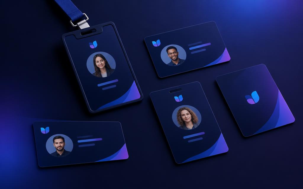 Branded employee badge cards
